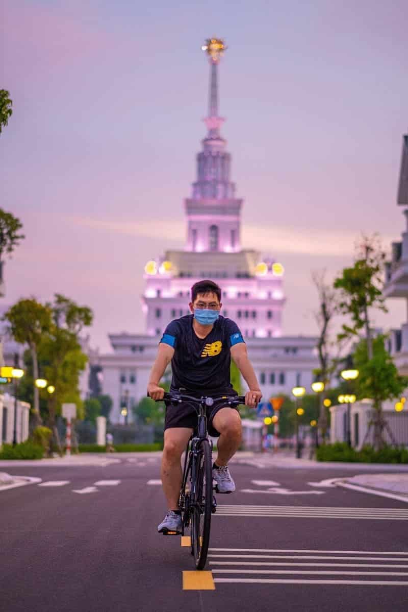 Cung đường đạp xe tuyệt đẹp trong khu đô thị Vinhomes Ocean Park.