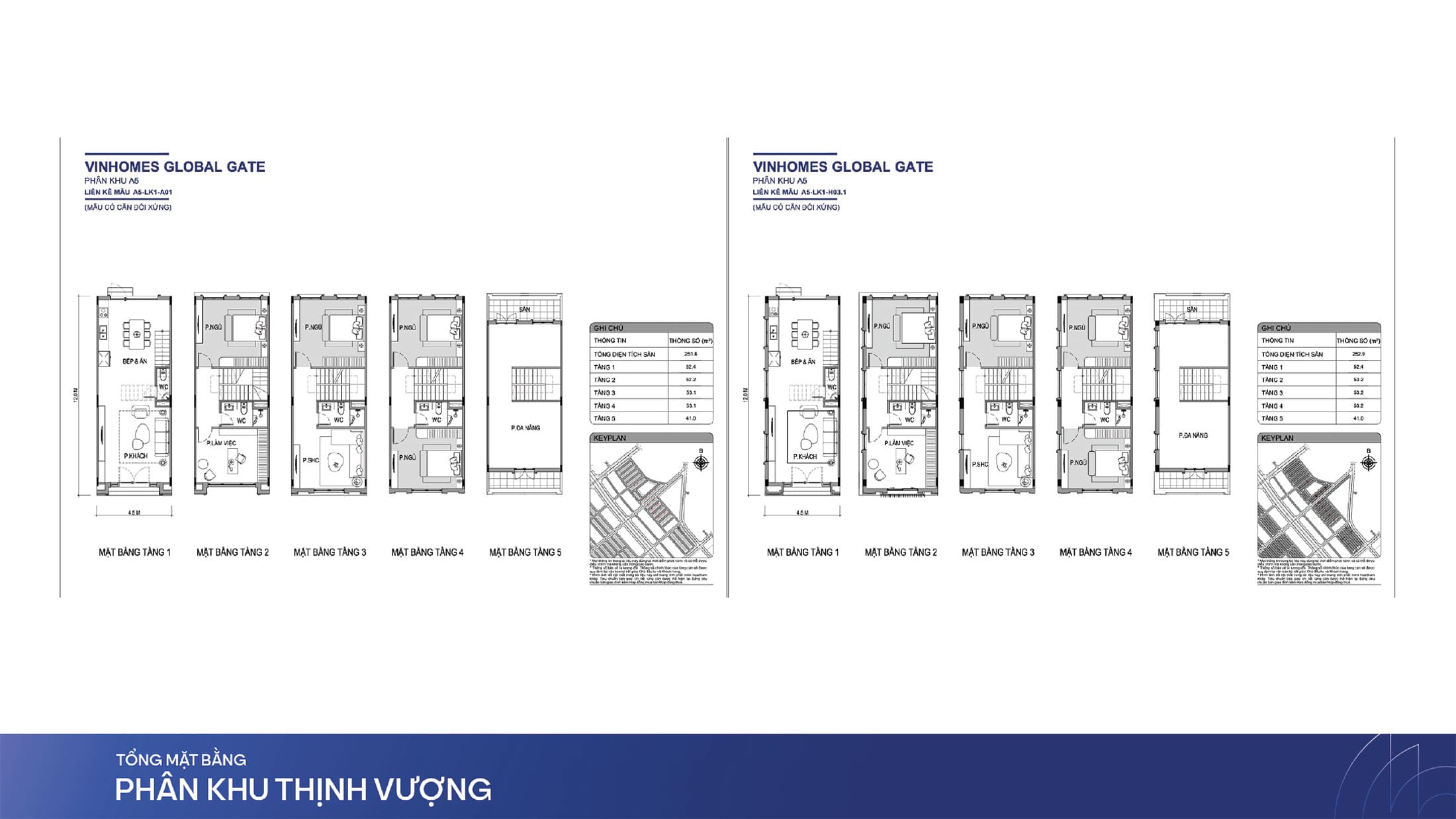 Layout thiết kế sản phẩm Liền Kề và Biệt Thự tại phân khu Thịnh Vượng, Vinhomes Wonder Park.