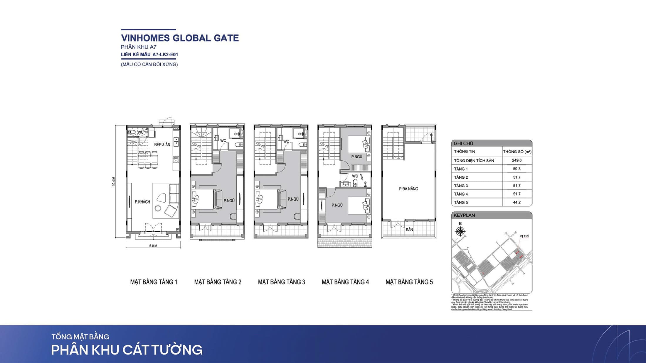 Layout thiết kế sản phẩm nhà Liền Kề tại phân khu Cát Tường, Vinhomes Wonder Park.