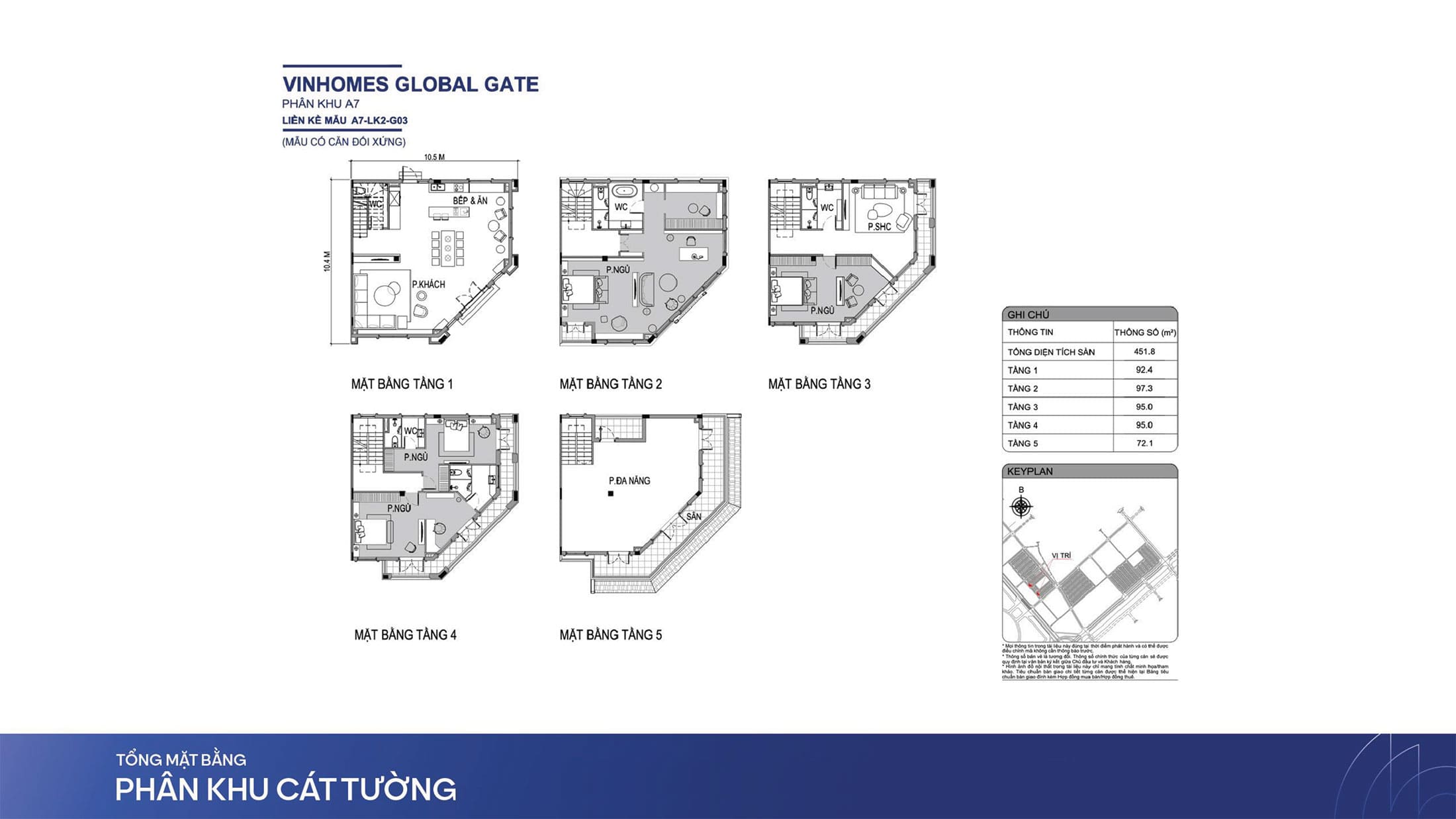 Layout thiết kế sản phẩm nhà Liền Kề tại phân khu Cát Tường, Vinhomes Wonder Park.