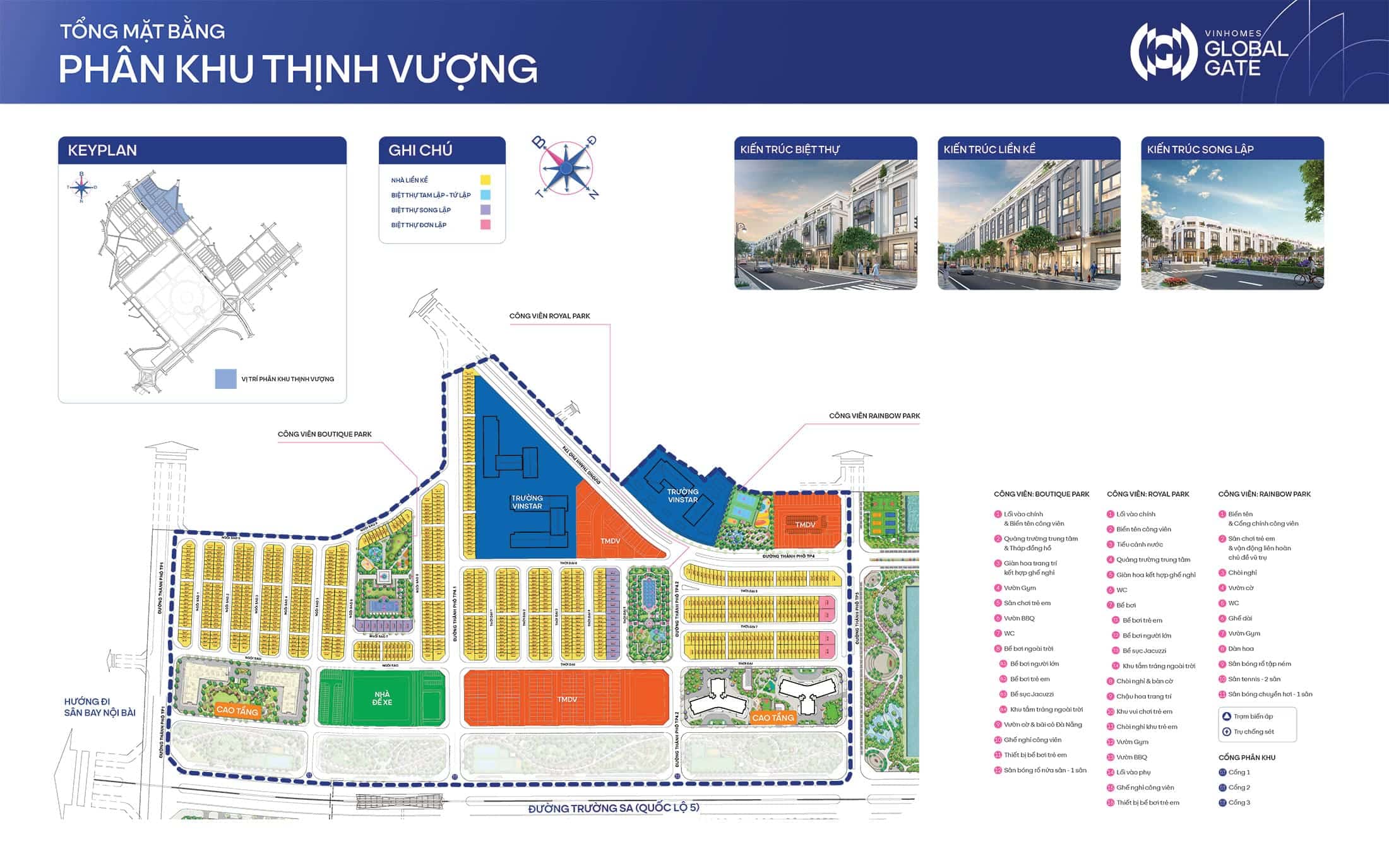 Tổng mặt bằng phân khu Thịnh Vượng thuộc dự án Vinhomes Wonder Park Đan Phượng.