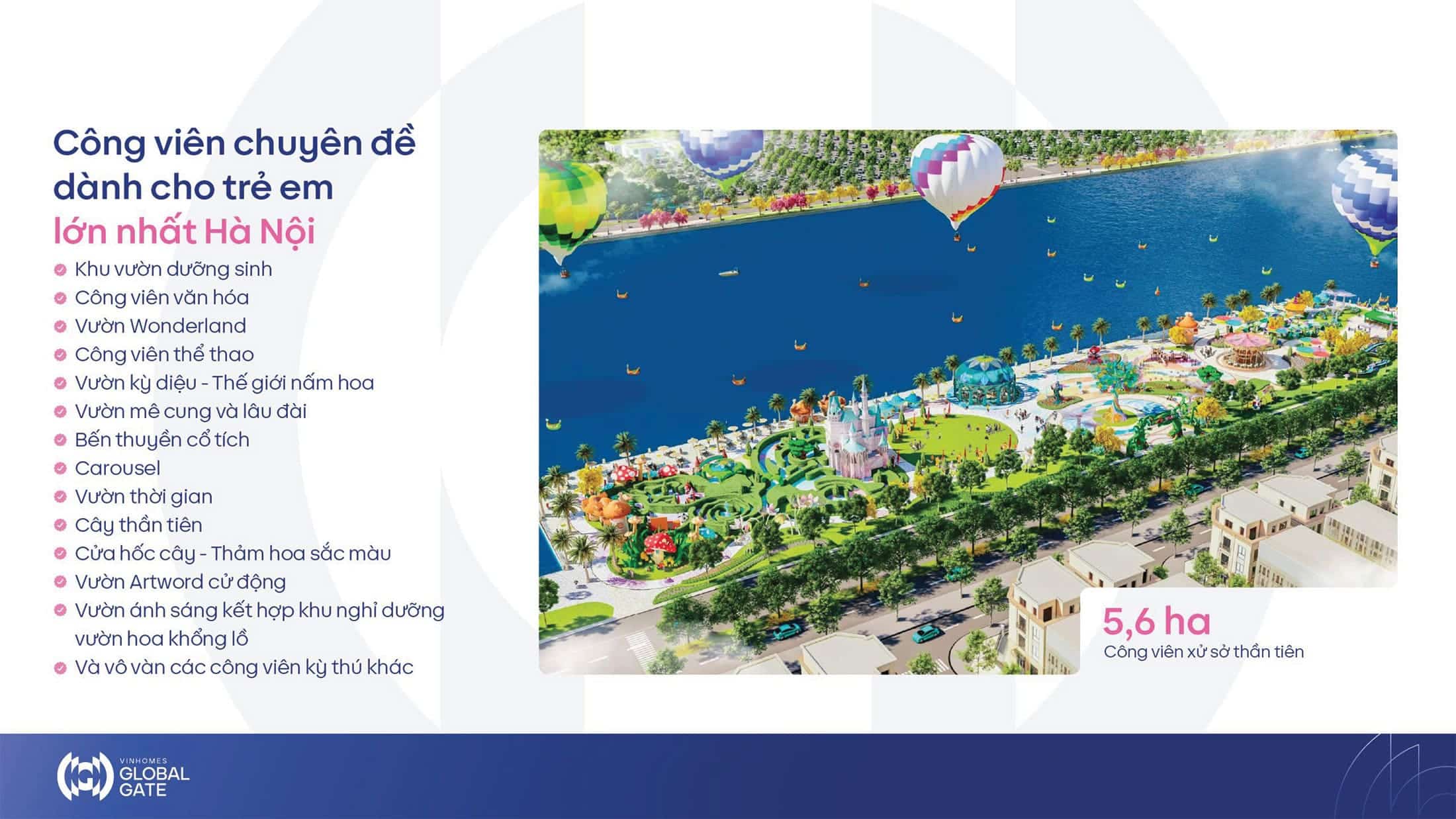 Vinhomes Wonder Park mang đến những Công viên chuyên đề giành cho trẻ em lớn nhất Hà Nội.